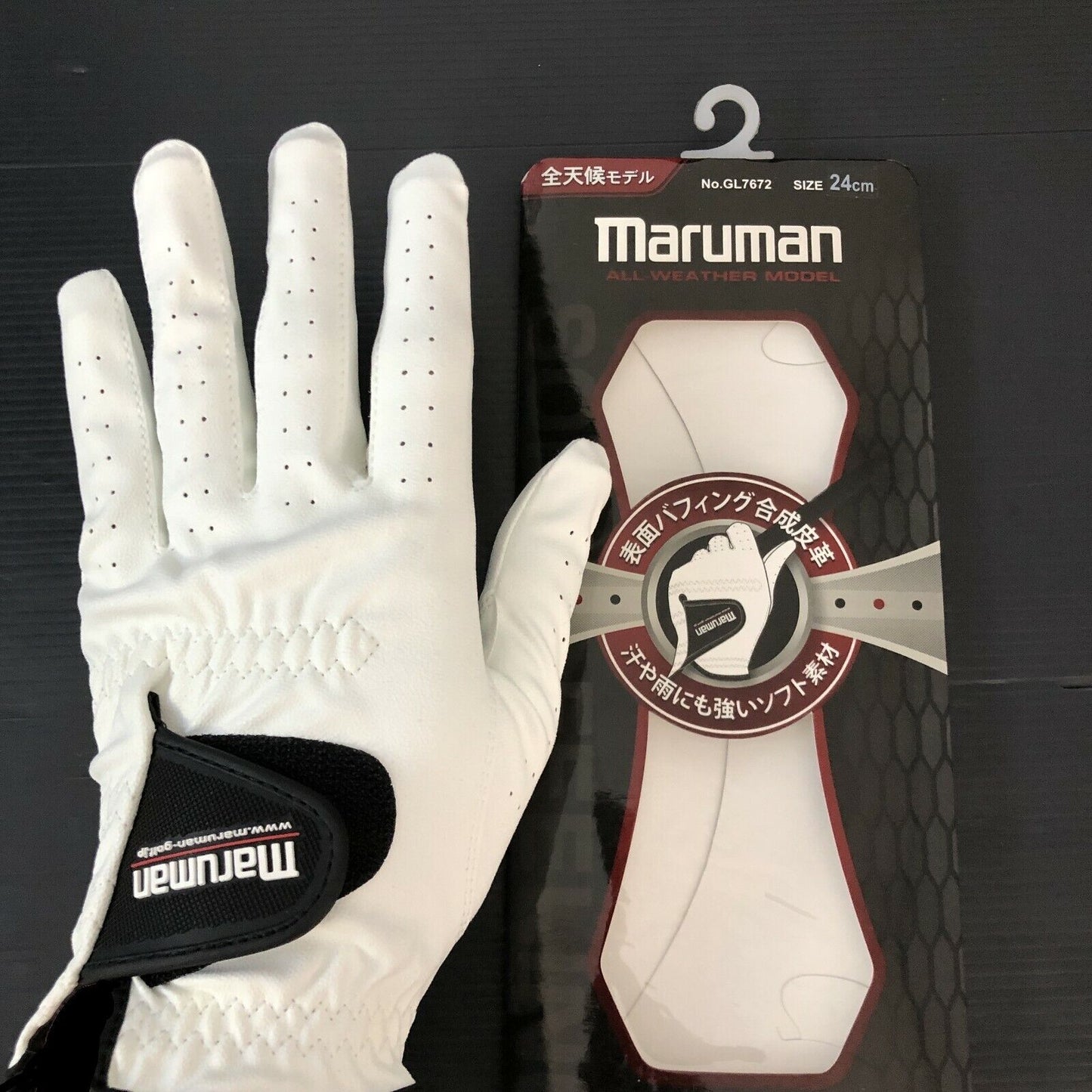 MARUMAN GOLF GLOVE GL7672 BLACK OR WHITE FOR ALL WEATHER #GN027